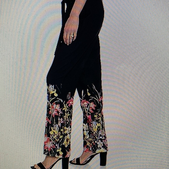 Kate & Mallory Floral‎ Straight Leg Pants Career Business Office Work Women L - Picture 11 of 11
